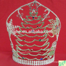 2014 Weihnachtsmann Krone, große Festzug Krone, hohe Tier Tiaras zum Verkauf